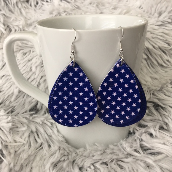 3/$20 layered glitter faux leather earrings - Picture 2 of 3